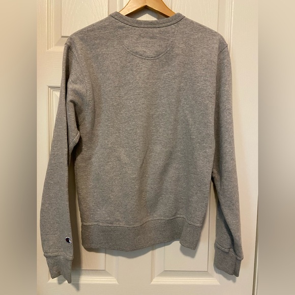 Champion Powerblend Crew Split Script Logo Sweater Sweatshirt Gray Size Small - Picture 3 of 3